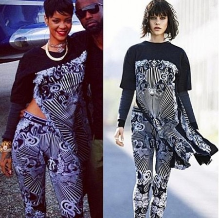 Rihanna_River_Island_Printed_Extra_Long_Open_Side_Top_Boxer_Leggings
