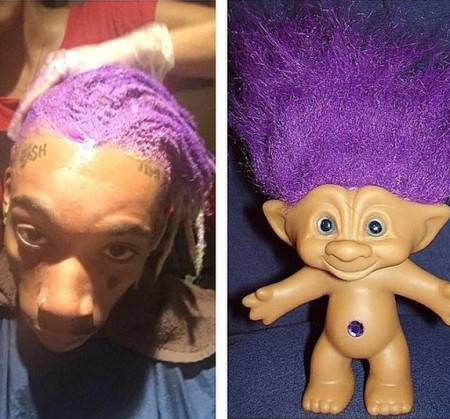 Wiz Khalifa Goes Purple Gets Compared To A Troll Photos